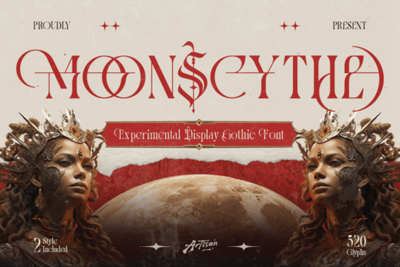 Moonscythe: A Gothic Display Typeface with Celestial Edge
